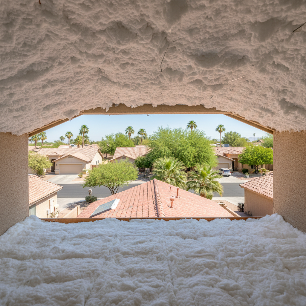 Completed attic insulation work at a residential property in Chandler, AZ