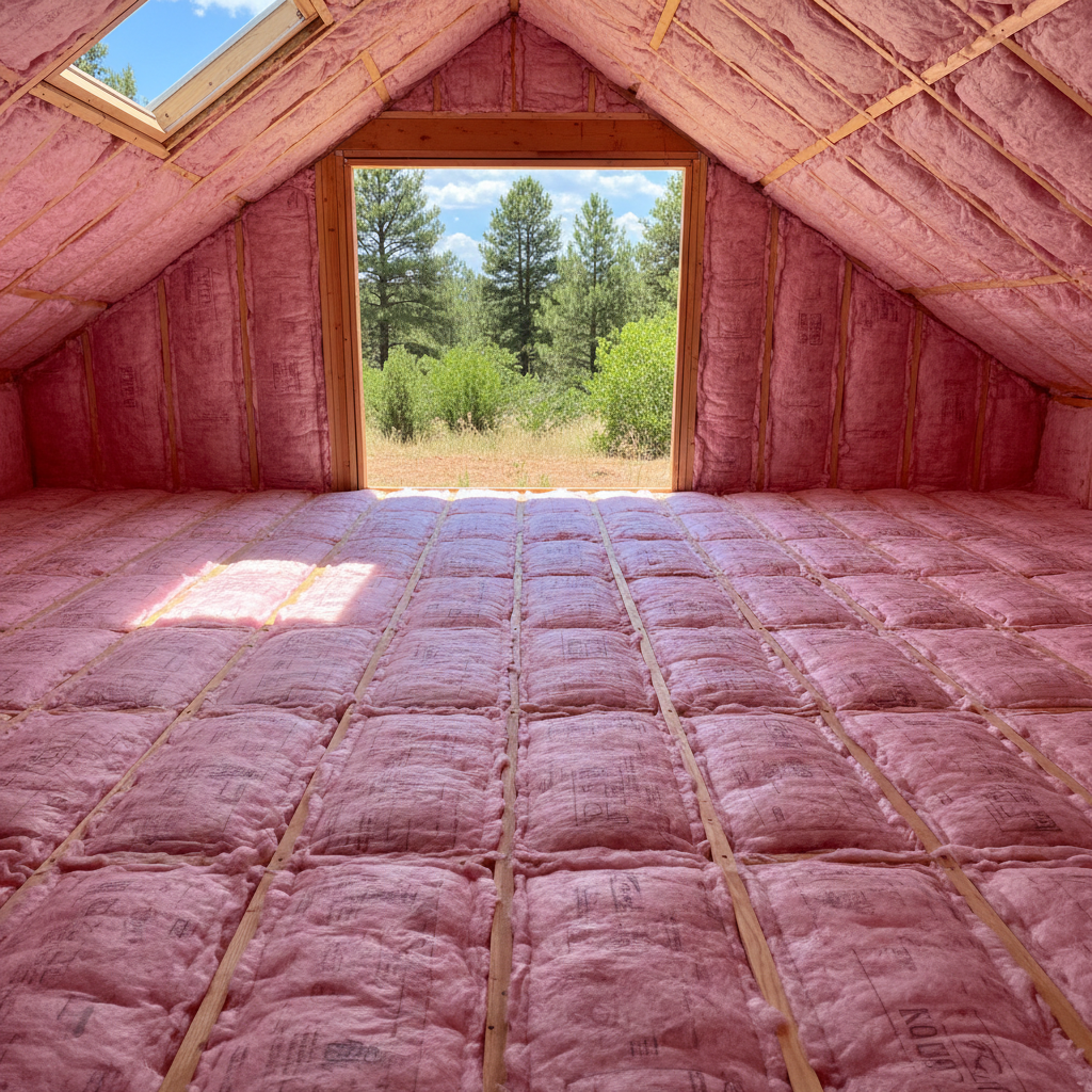Completed batt insulation installation work at a residential property in Flagstaff, AZ