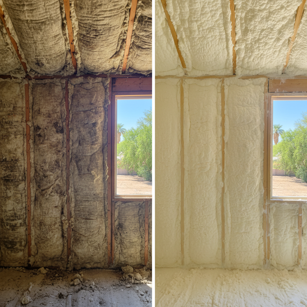 Completed open cell spray foam work at a residential property in Gilbert, AZ