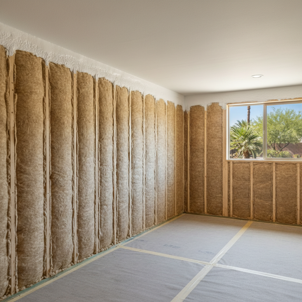 Completed basement insulation work at a residential property in Glendale, AZ