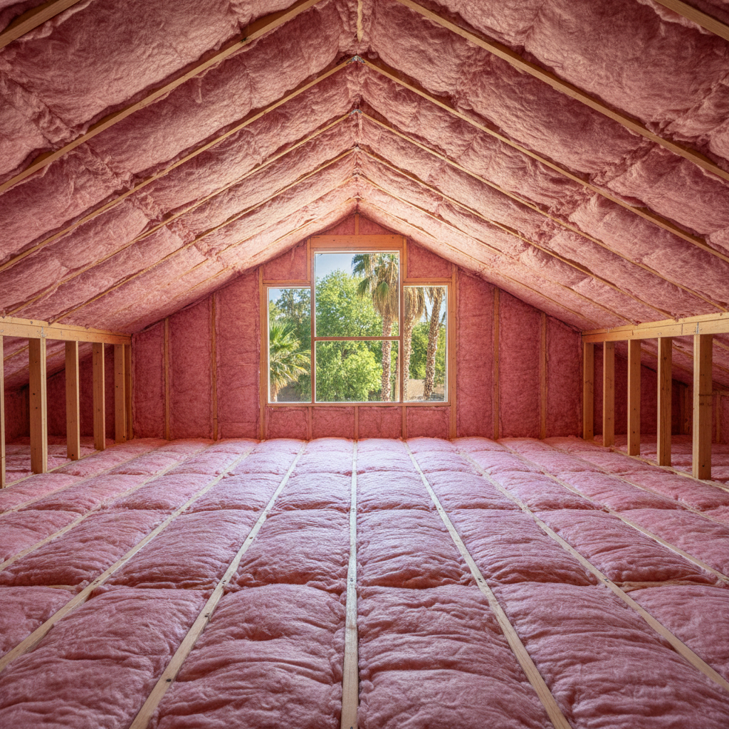 Completed batt insulation installation work at a residential property in Glendale, AZ
