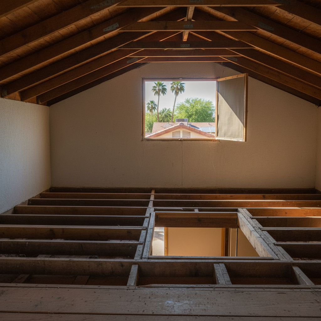 Completed insulation removal work at a residential property in Glendale, AZ