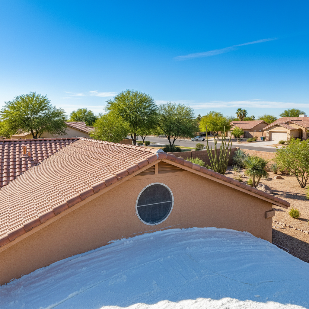 Completed attic insulation work at a residential property in Glendale, AZ