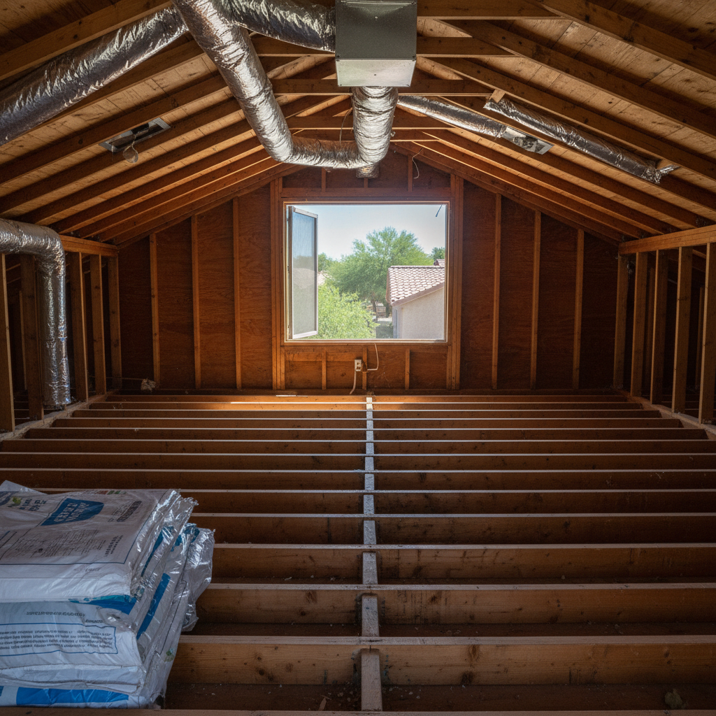 Completed insulation removal work at a residential property in Gilbert, AZ