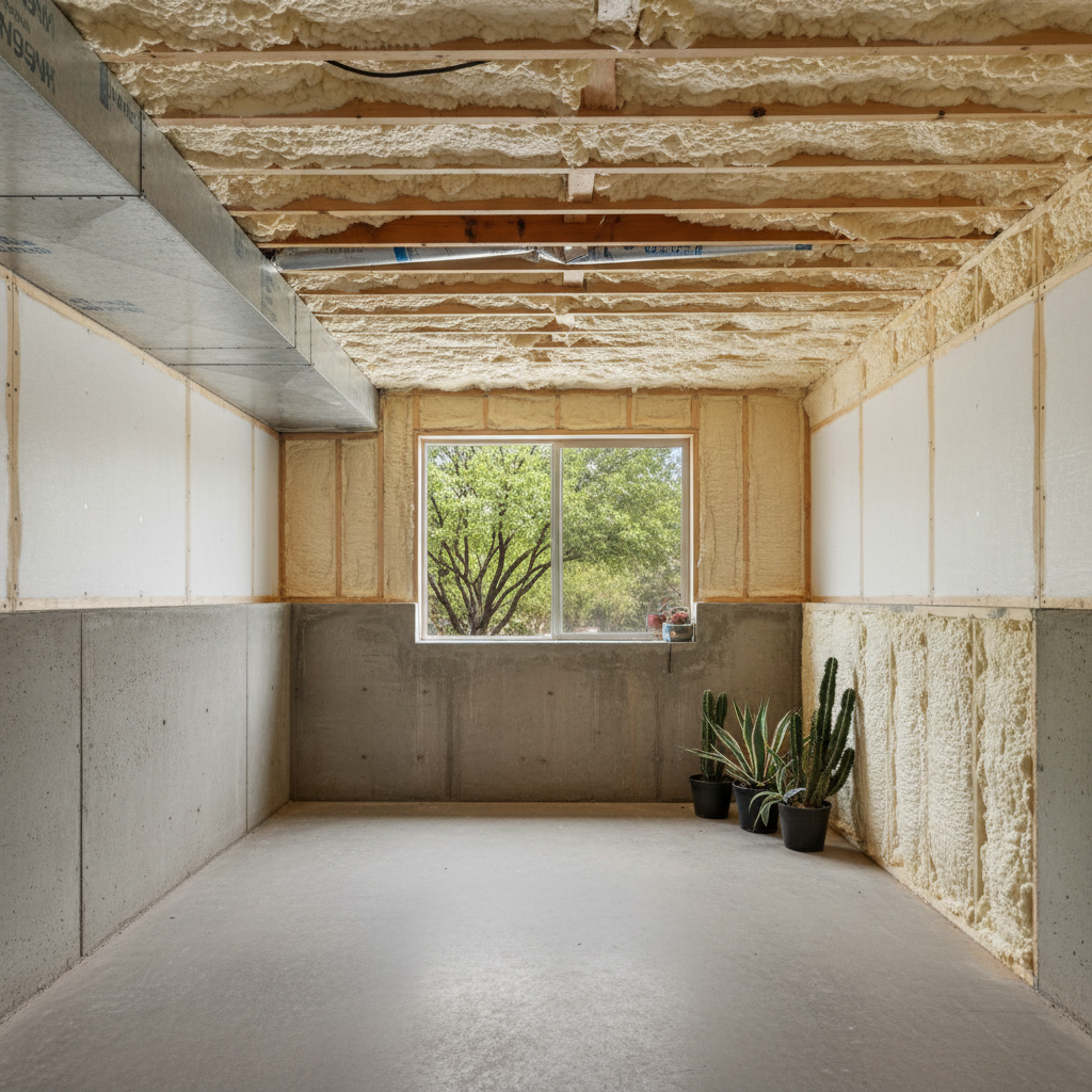 Completed basement insulation work at a residential property in Tucson, AZ