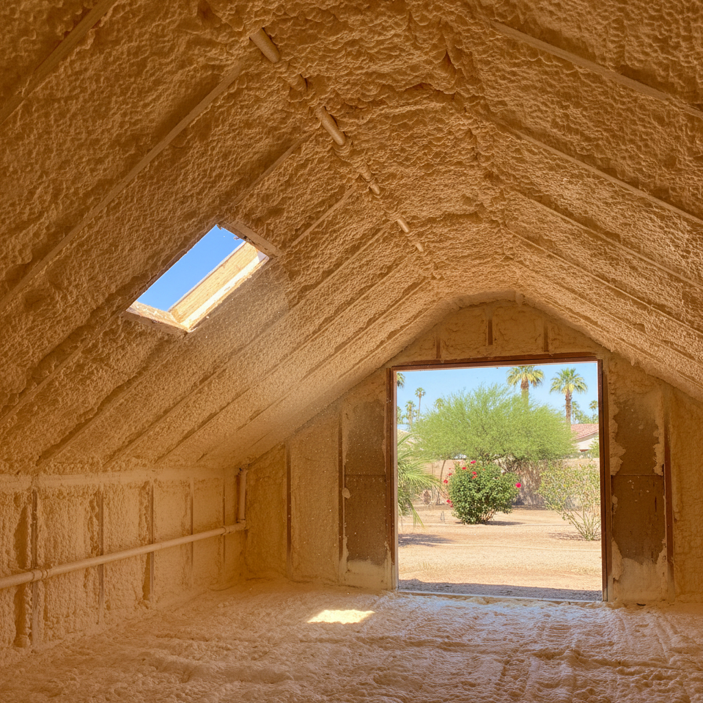 Completed closed cell spray foam work at a residential property in Tempe, AZ