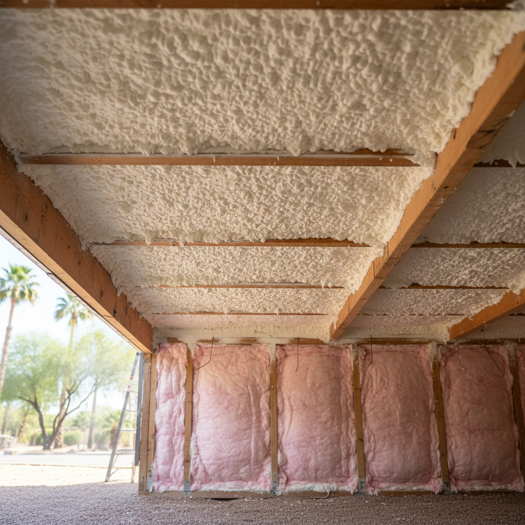 Completed crawl space insulation work at a residential property in Tempe, AZ
