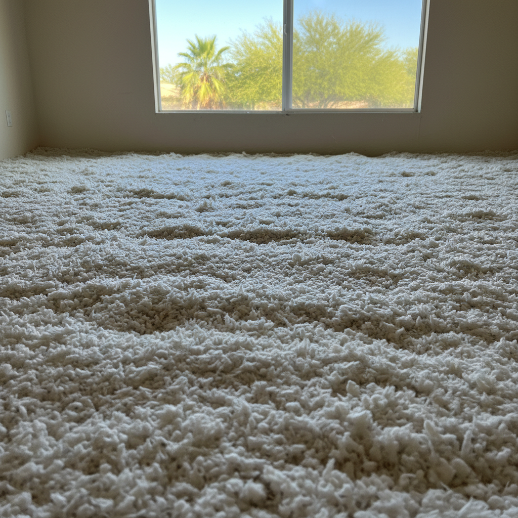 Completed blown-in insulation work at a residential property in Mesa, AZ