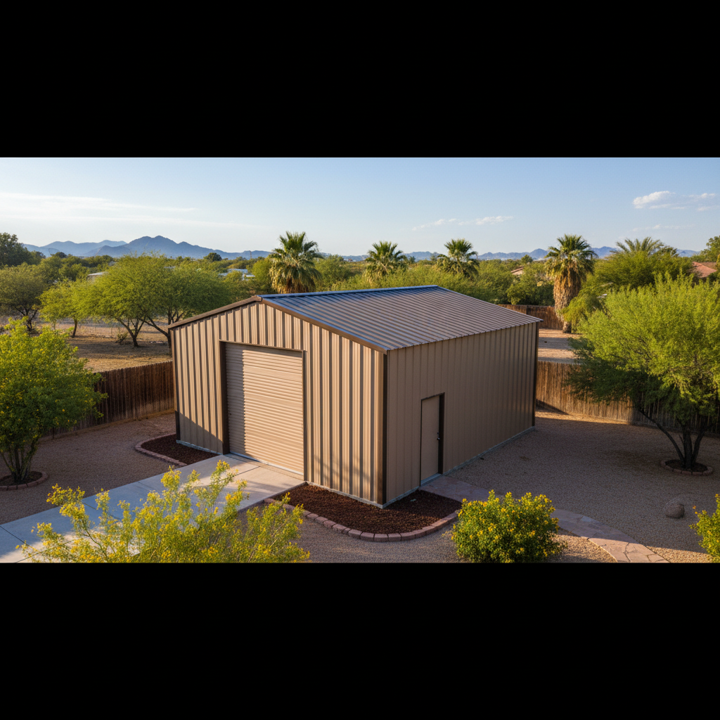 Completed metal building installation work at a residential property in Avondale, AZ
