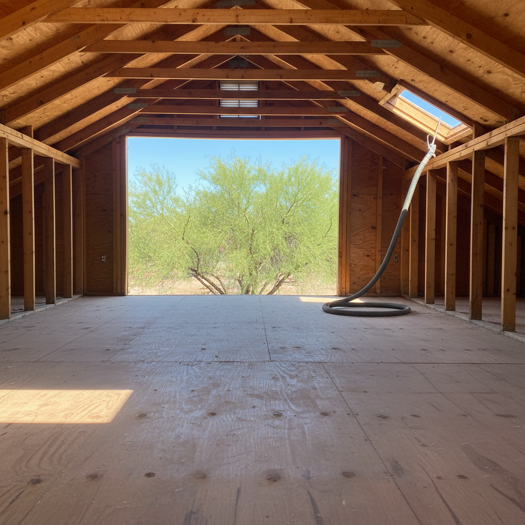 Completed insulation removal work at a residential property in Tucson, AZ