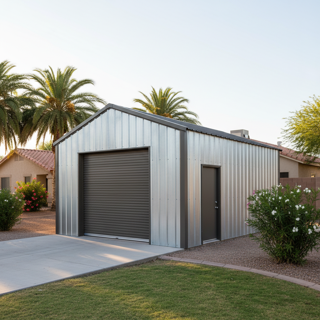 Completed metal building installation work at a residential property in Avondale, AZ