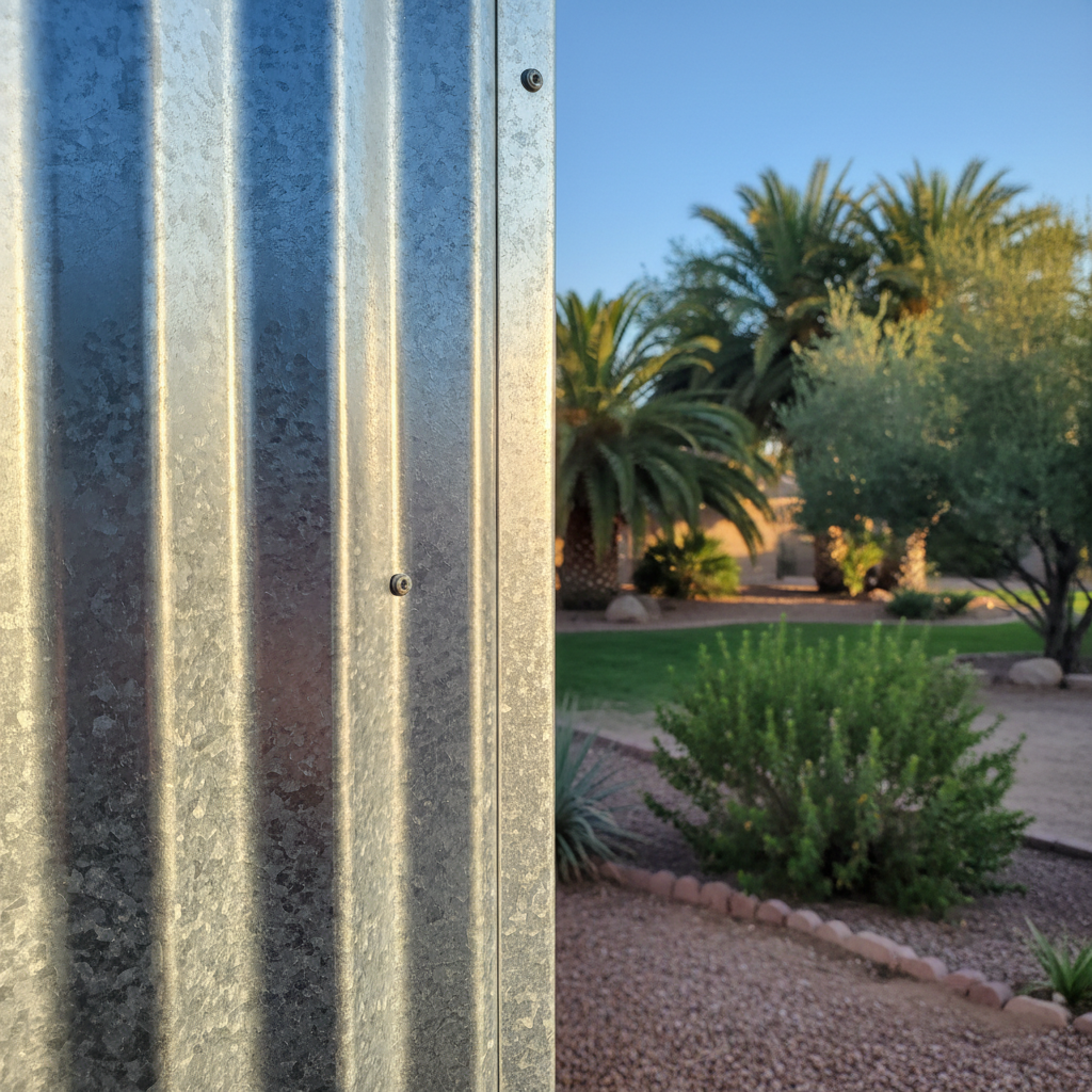 Completed metal pole barns work at a residential property in Mesa, AZ