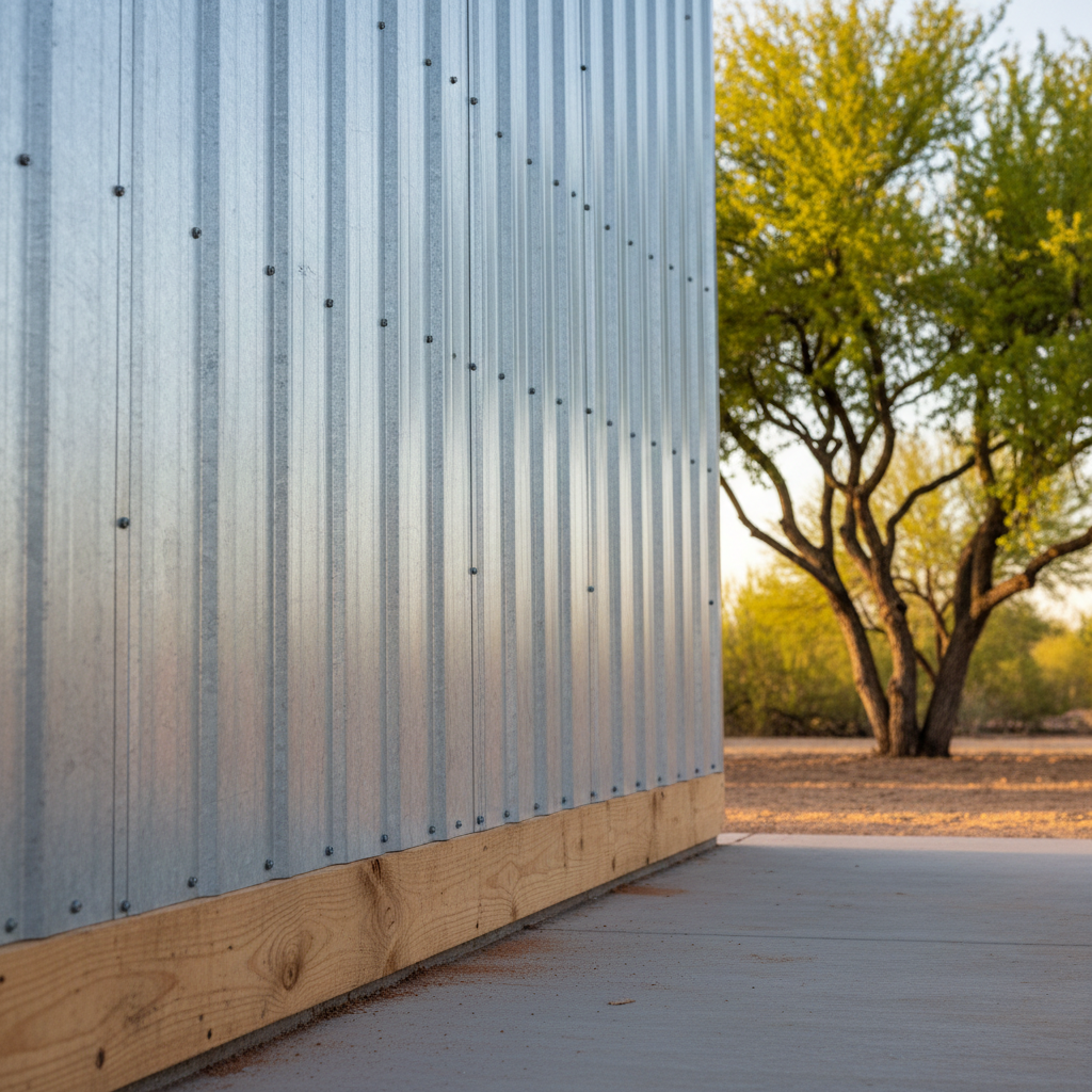 Completed metal pole barns work at a residential property in Marana, AZ