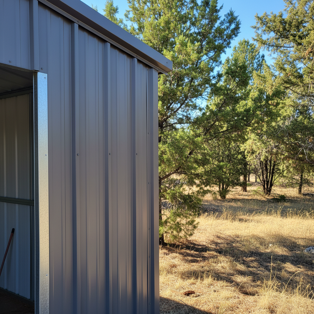 Completed metal frame sheds work at a residential property in Snowflake, AZ