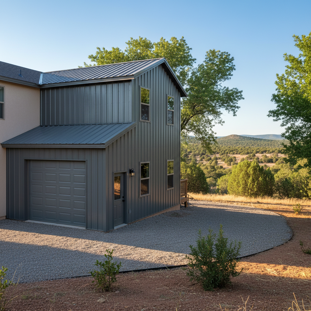 Completed metal building installation work at a residential property in Snowflake, AZ