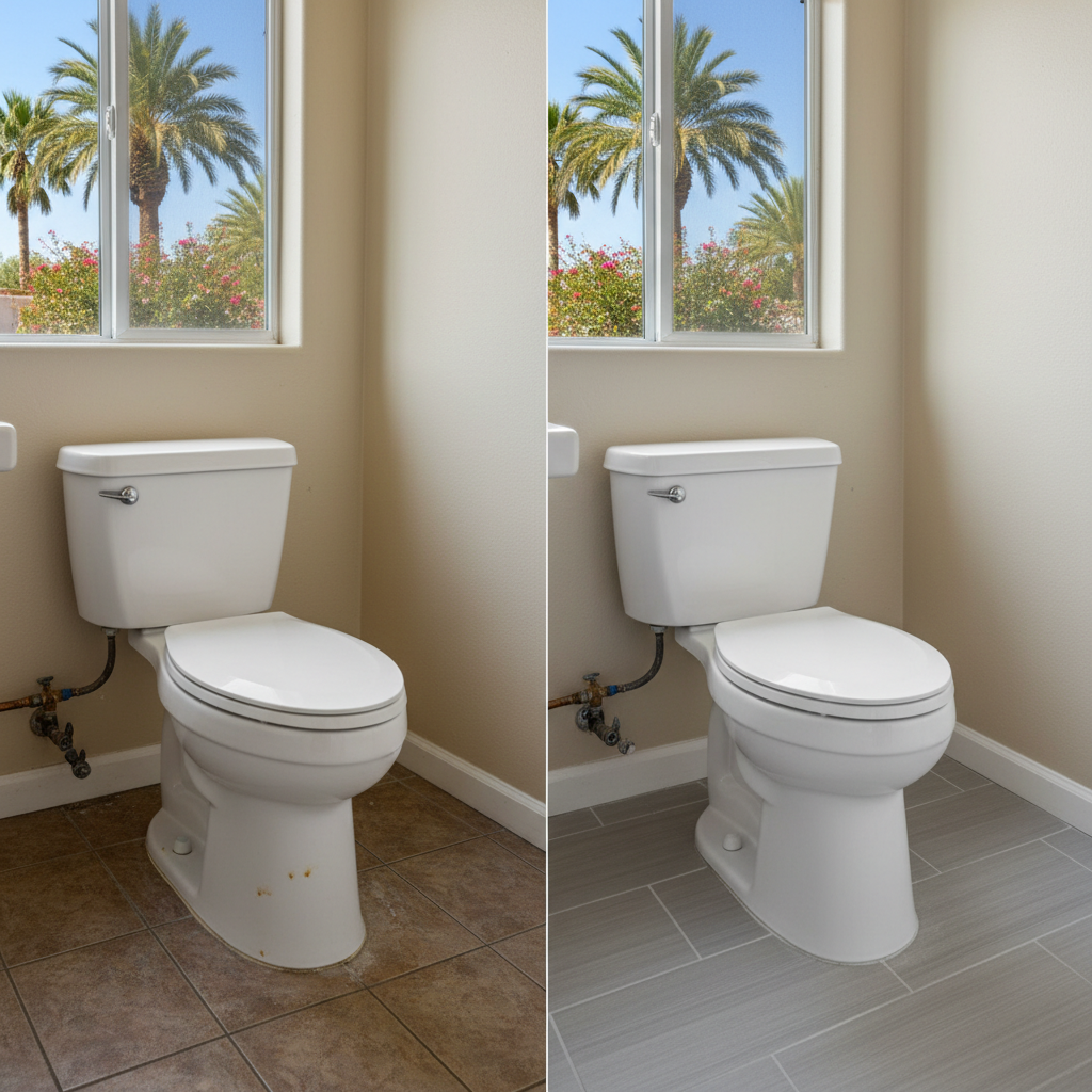 Completed toilet installation work at a residential property in Chandler, AZ