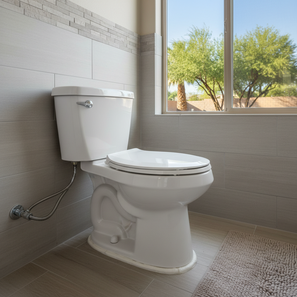 Completed toilet installation work at a residential property in Chandler, AZ