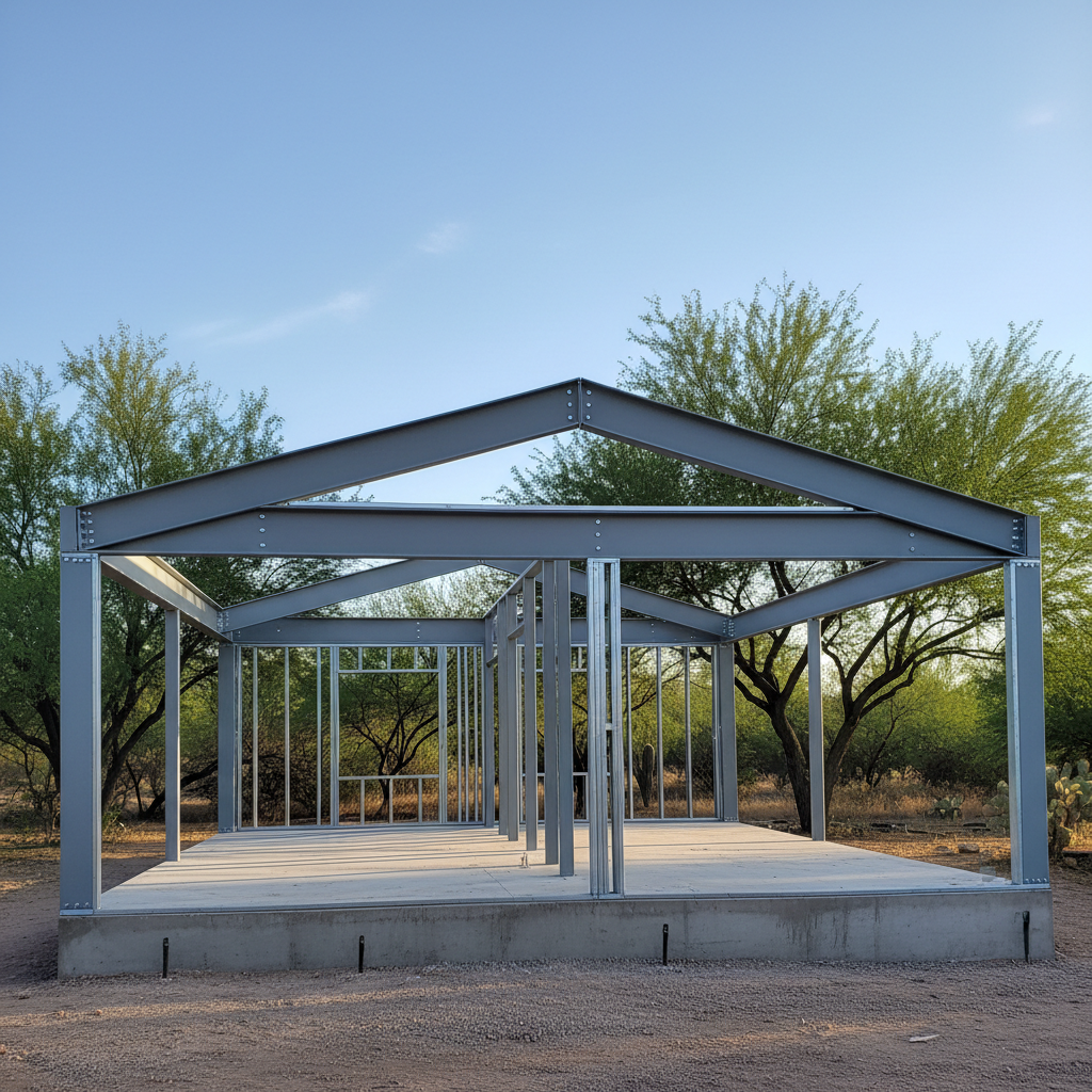Completed steel frame erection work at a residential property in El Mirage, AZ