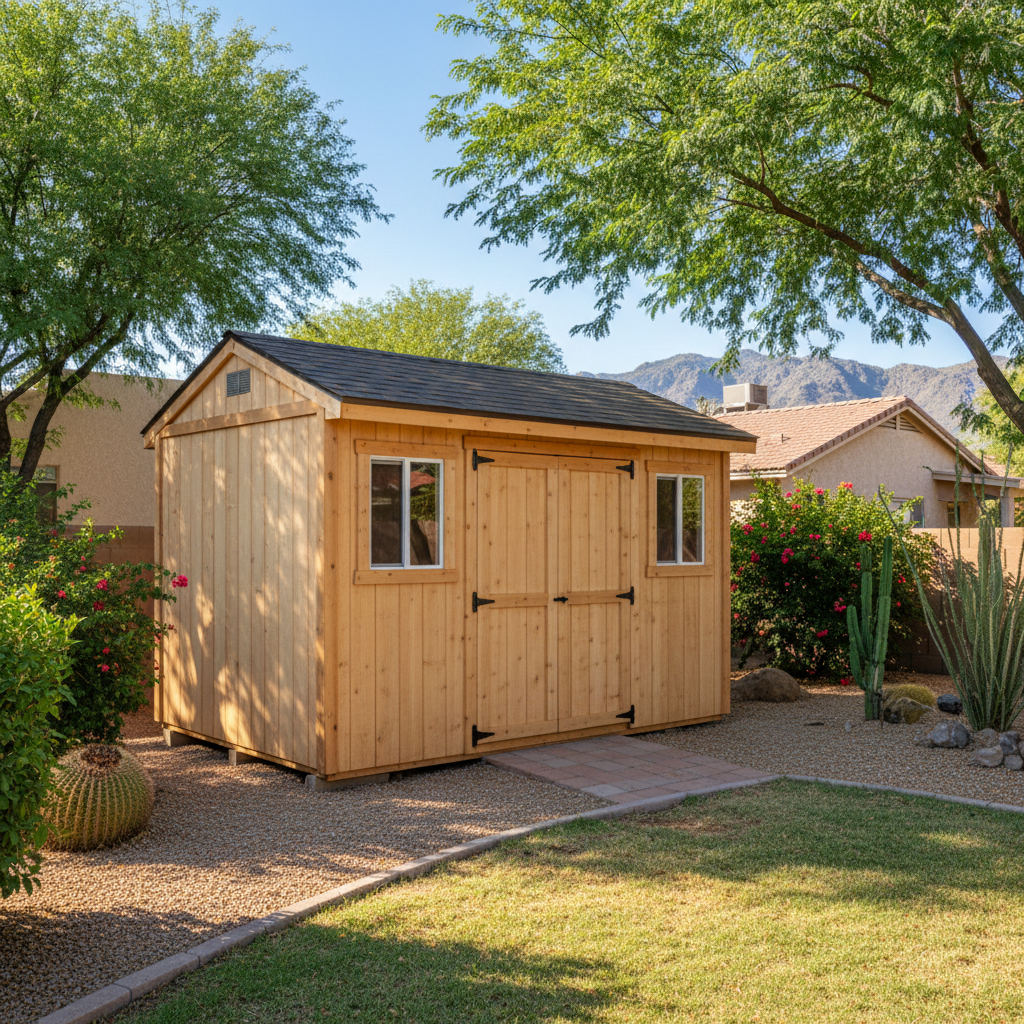 Completed garden sheds work at a residential property in Scottsdale, AZ