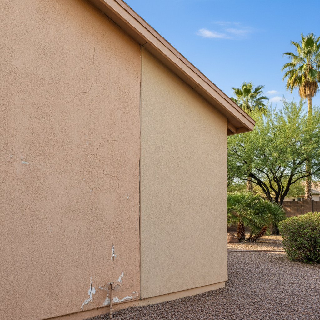 Completed residential stucco work at a residential property in Chandler, AZ