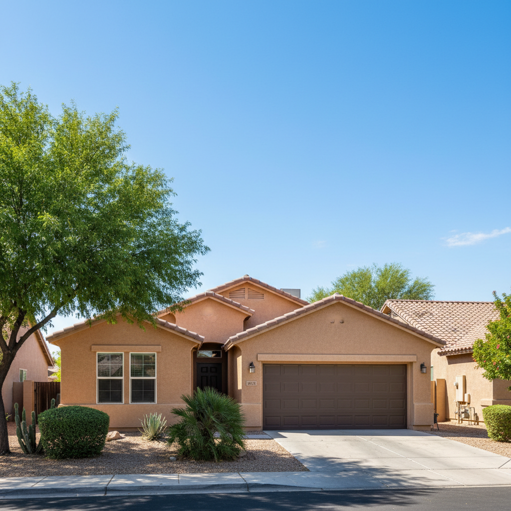 Completed stucco replacement work at a residential property in Chandler, AZ