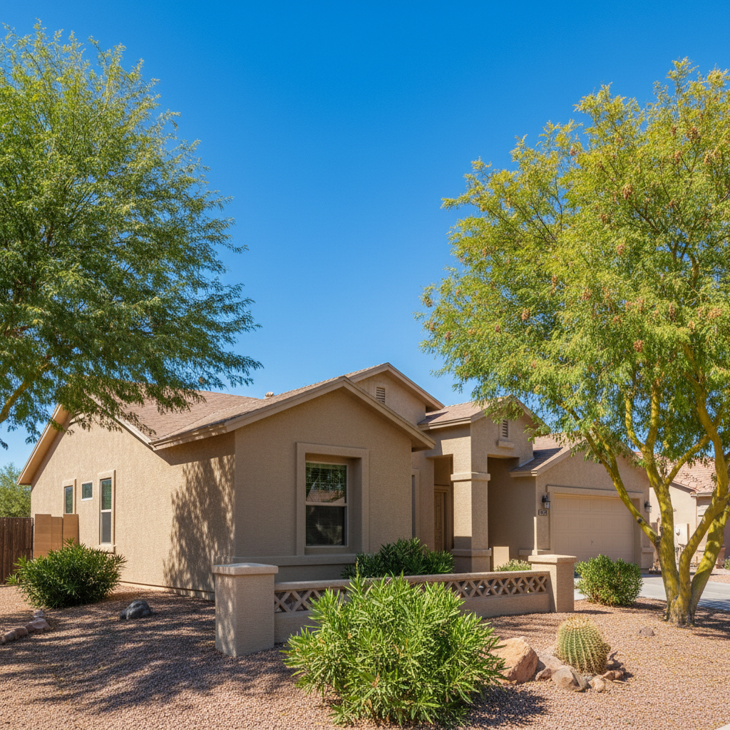 Completed stucco replacement work at a residential property in Chandler, AZ