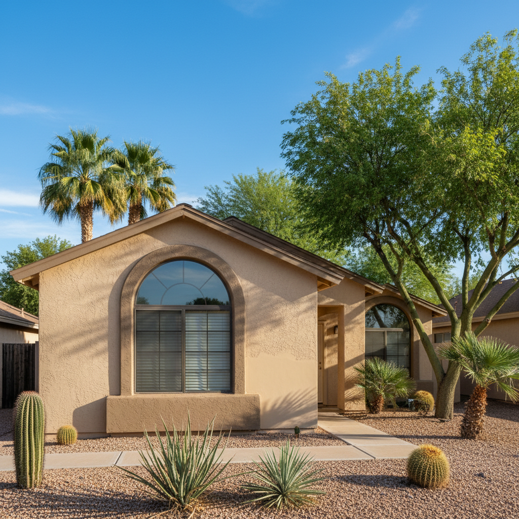 Completed stucco repair work at a residential property in Chandler, AZ