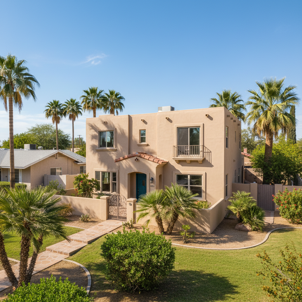 Completed stucco installation work at a residential property in Glendale, AZ