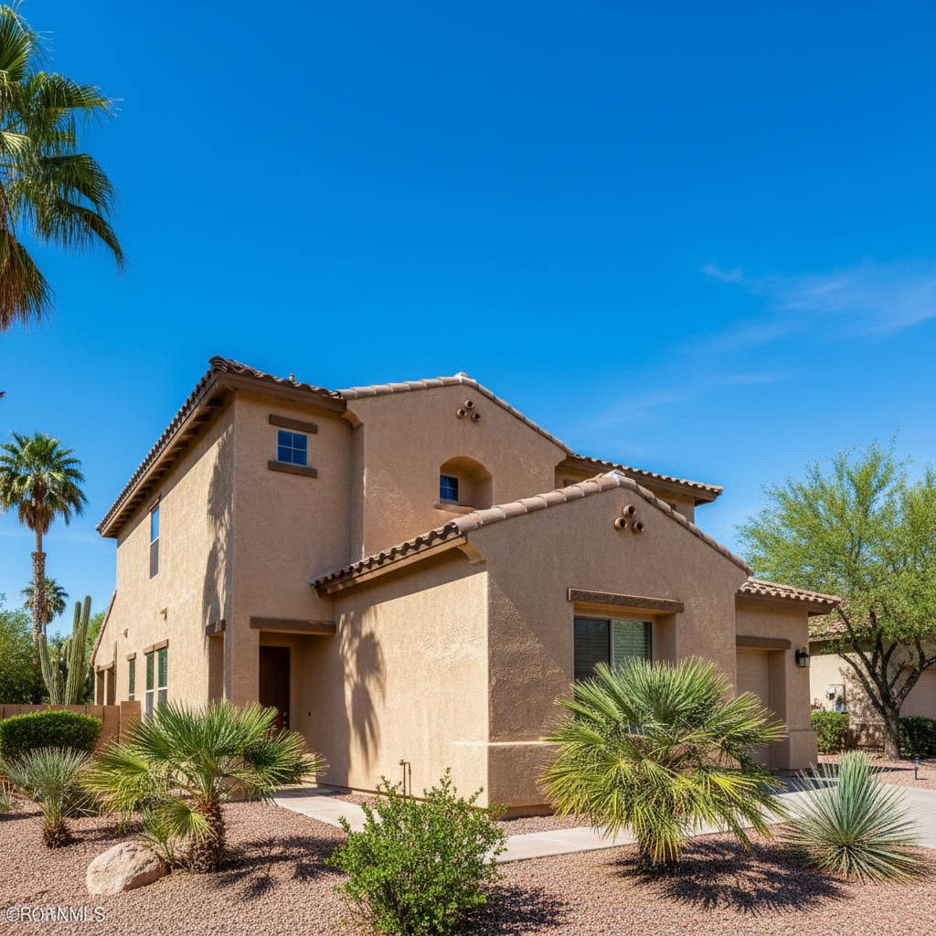 Completed stucco removal work at a residential property in Phoenix, AZ