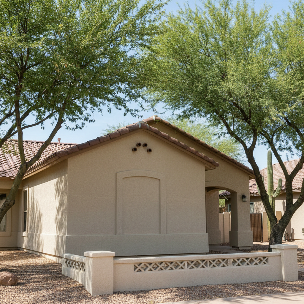 Completed residential stucco work at a residential property in Glendale, AZ