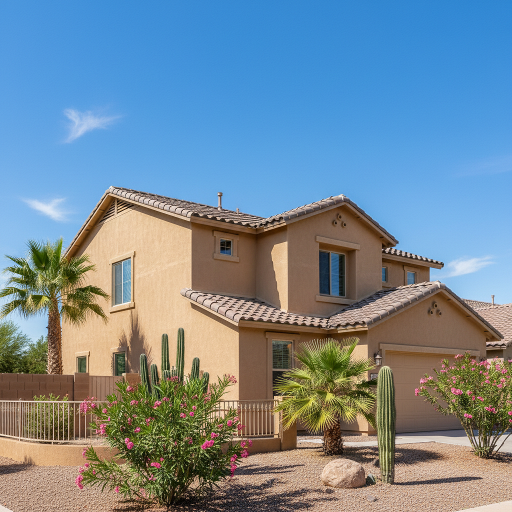 Completed stucco installation work at a residential property in Glendale, AZ