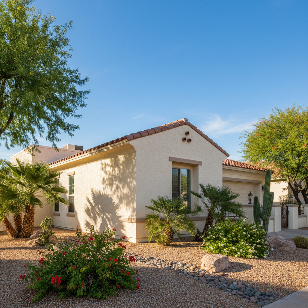 Completed stucco removal work at a residential property in Glendale, AZ