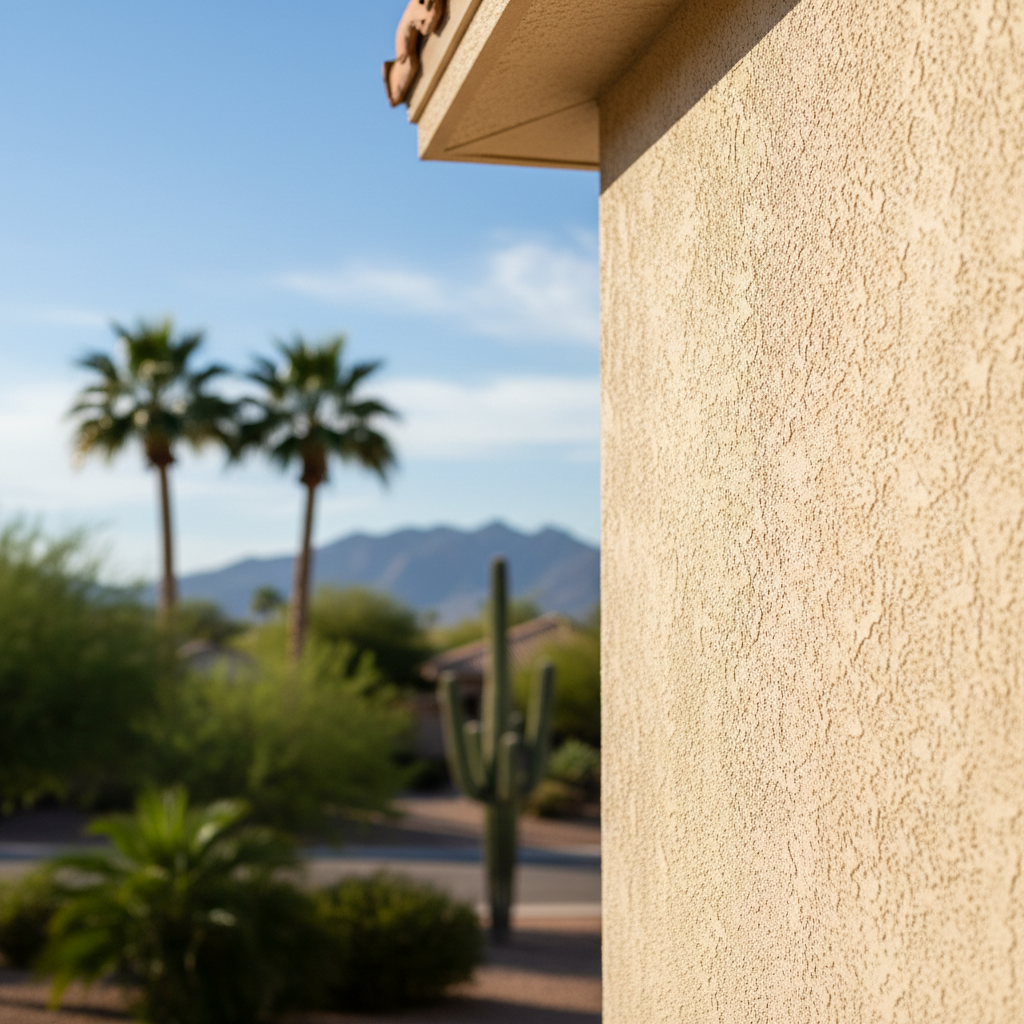 Completed residential stucco work at a residential property in Phoenix, AZ