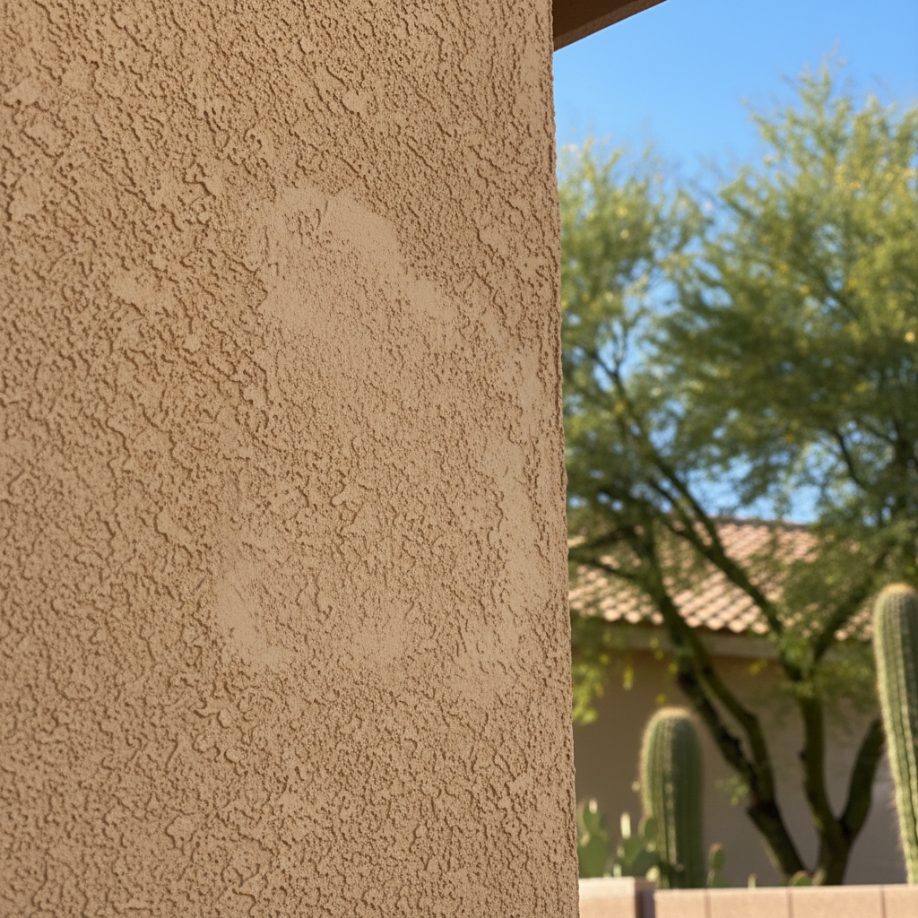 Completed stucco repair work at a residential property in Mesa, AZ
