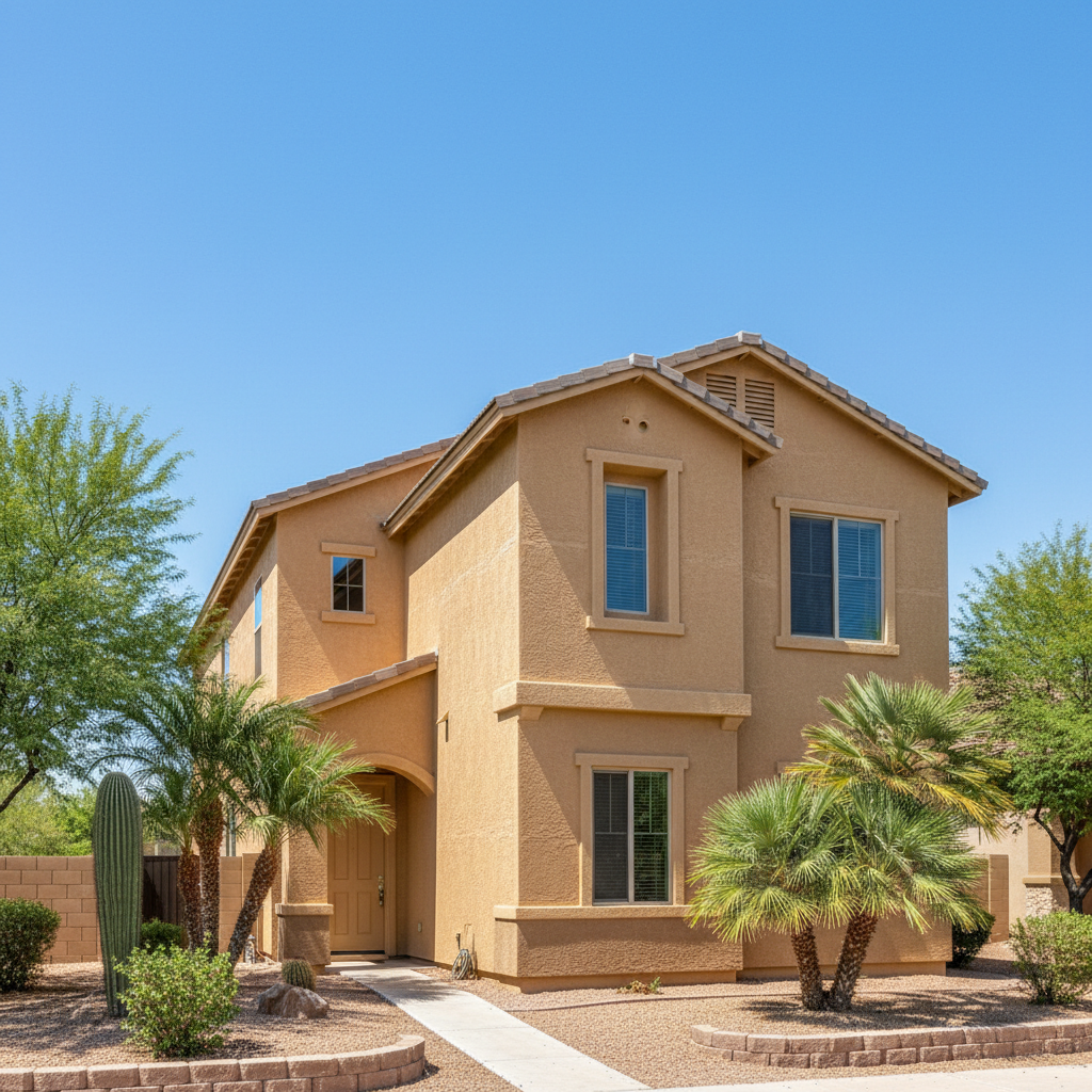 Completed commercial stucco work at a residential property in Mesa, AZ