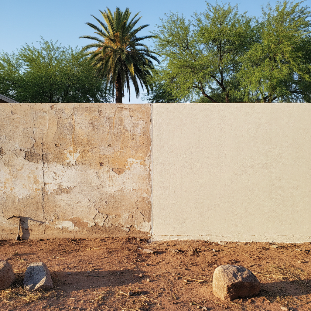 Completed stucco replacement work at a residential property in Glendale, AZ