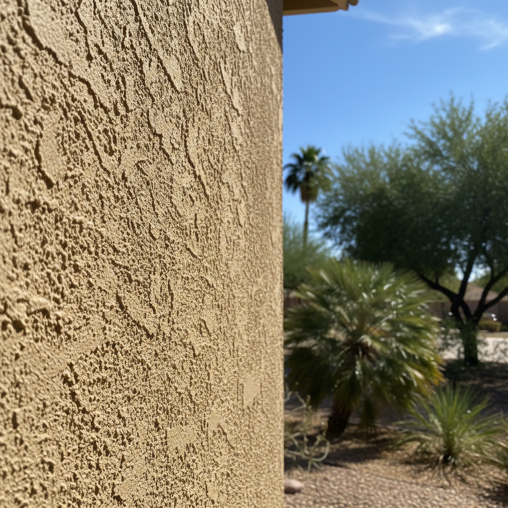 Completed stucco installation work at a residential property in Peoria, AZ