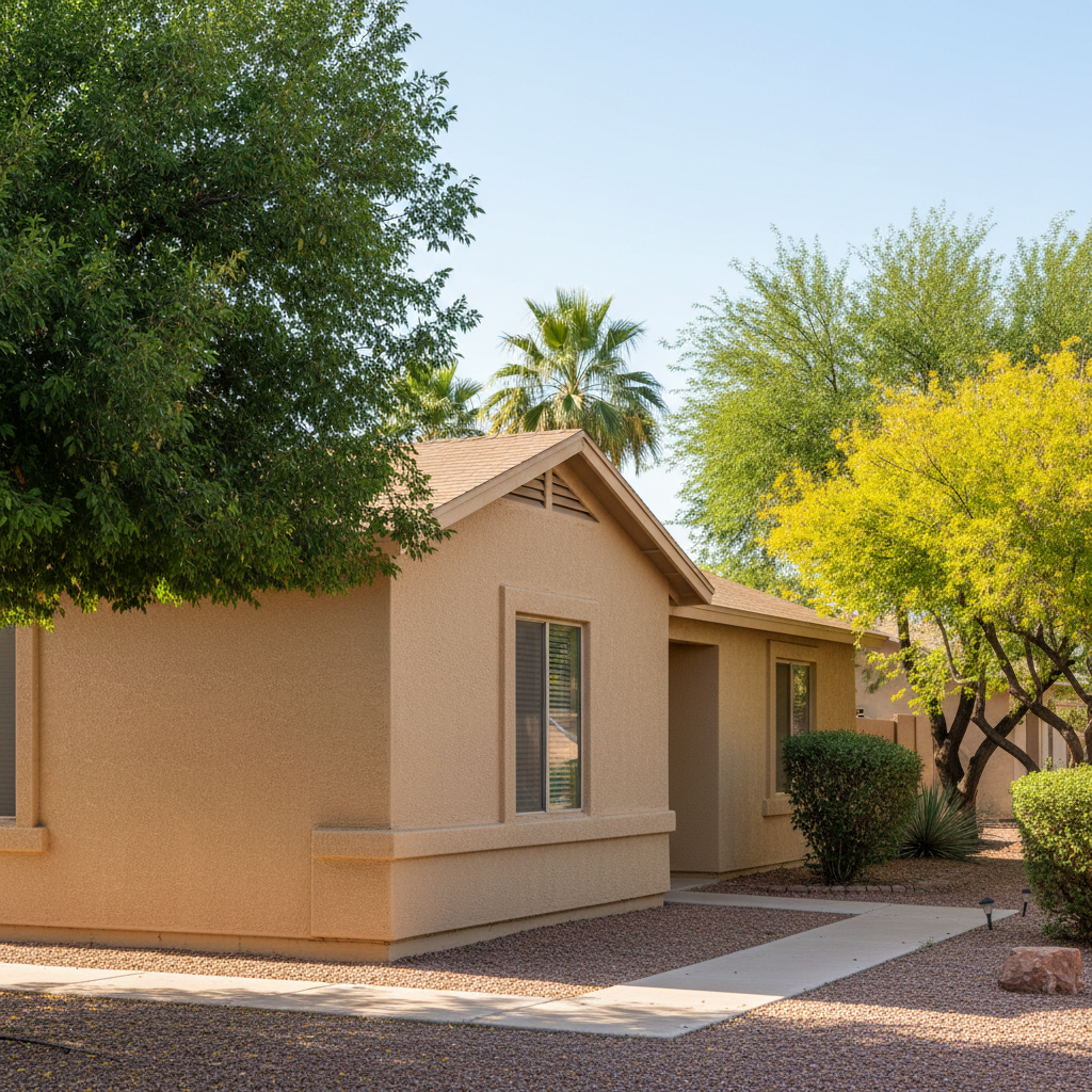 Completed stucco removal work at a residential property in Peoria, AZ