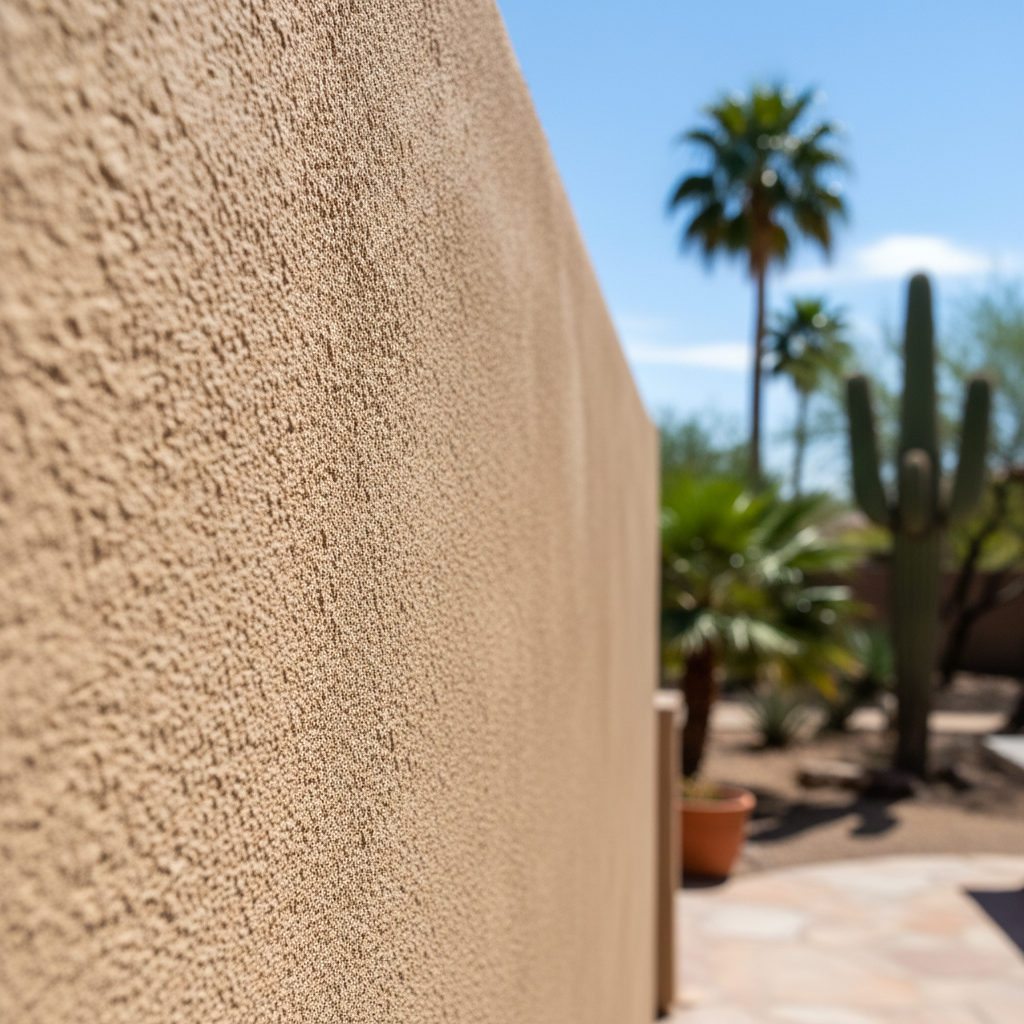 Completed residential stucco work at a residential property in Scottsdale, AZ