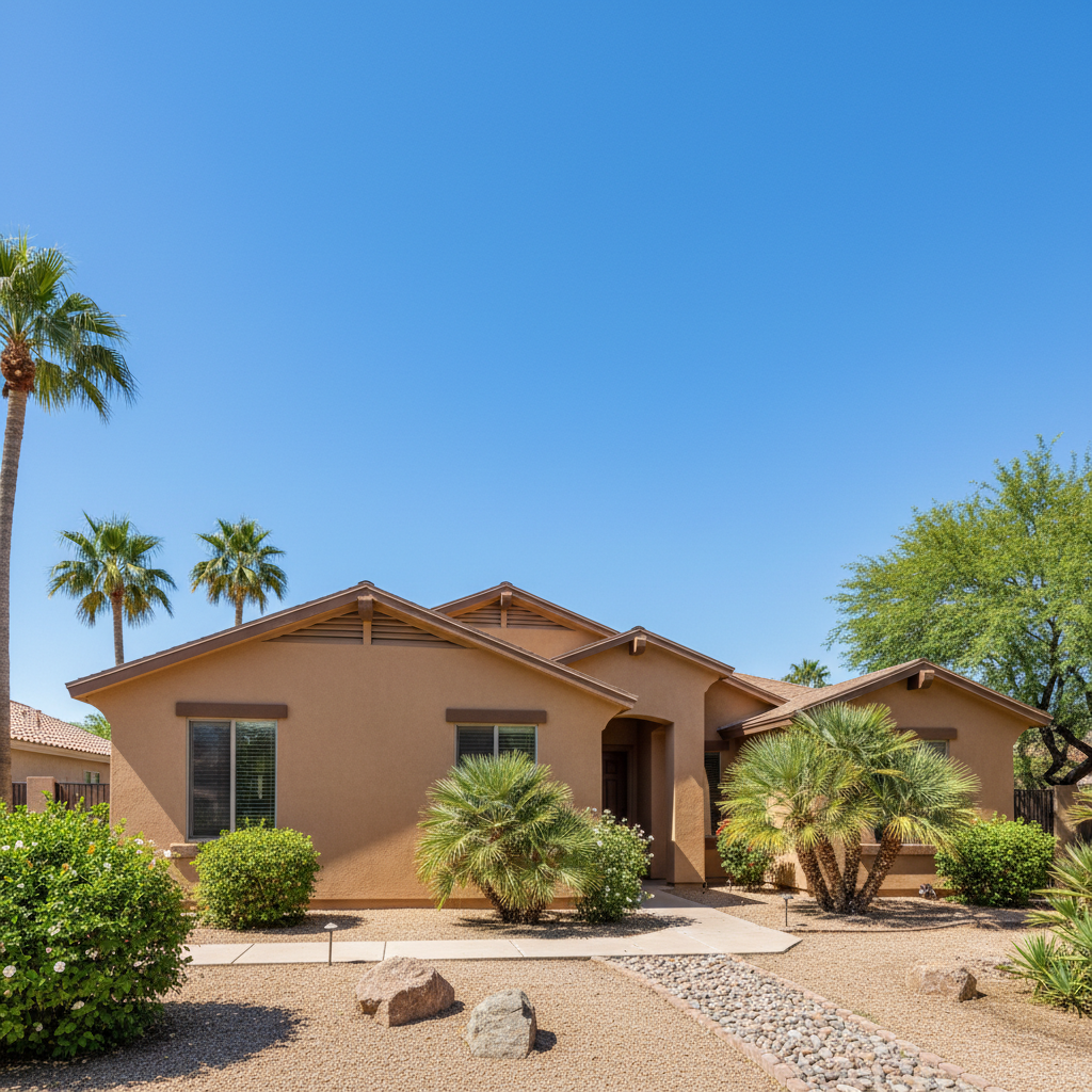 Completed stucco removal work at a residential property in Gilbert, AZ