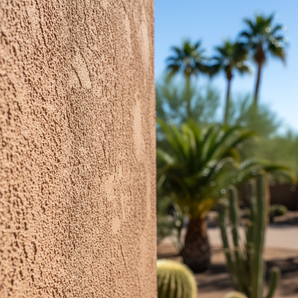 Completed stucco replacement work at a residential property in Scottsdale, AZ