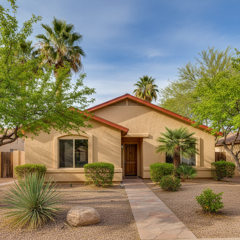 Completed stucco replacement work at a residential property in Tempe, AZ
