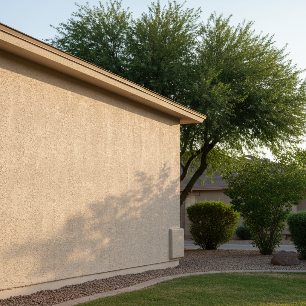 Completed residential stucco work at a residential property in Queen Creek, AZ