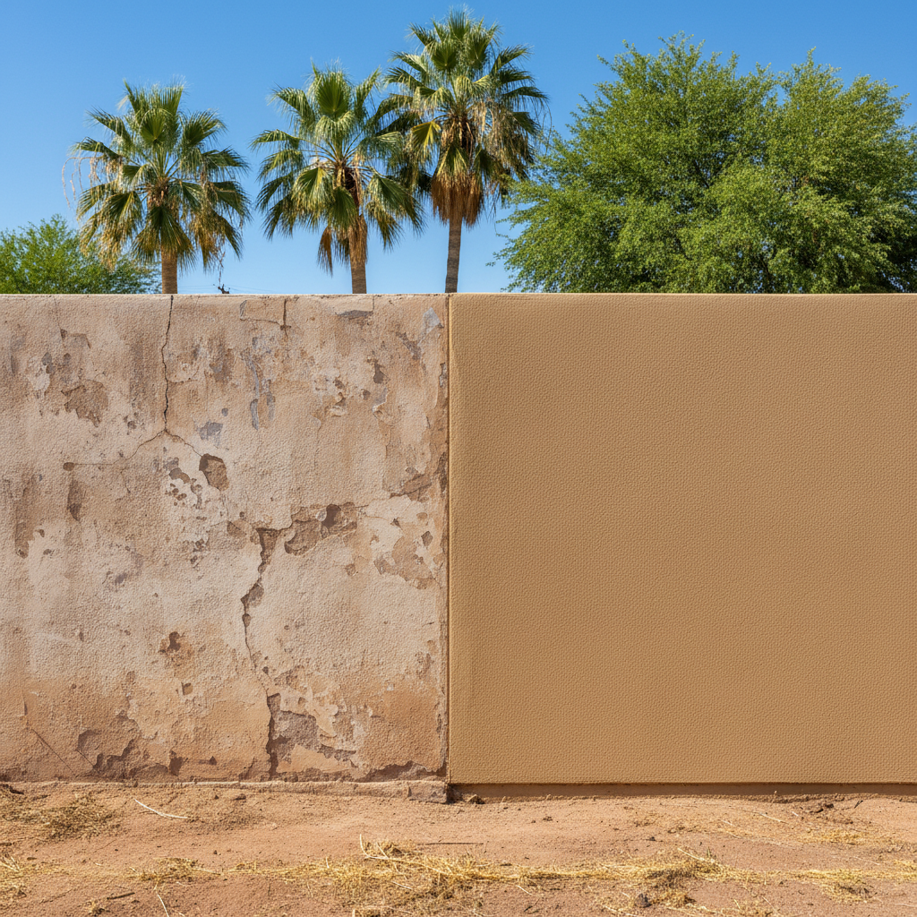 Completed stucco redashing work at a residential property in Tempe, AZ