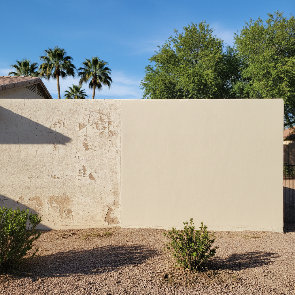 Completed stucco replacement work at a residential property in Surprise, AZ