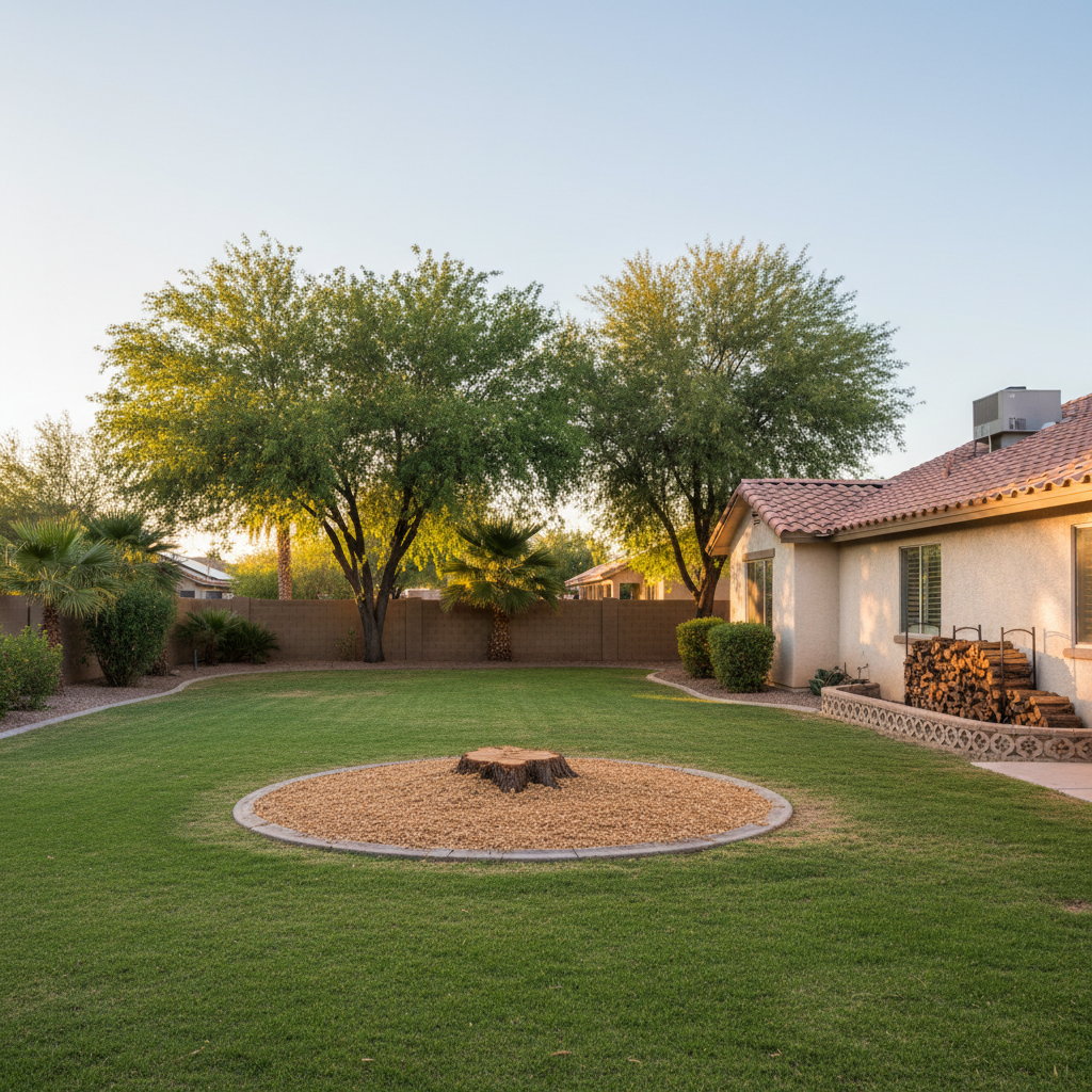 Completed tree removal work at a residential property in Coolidge, AZ