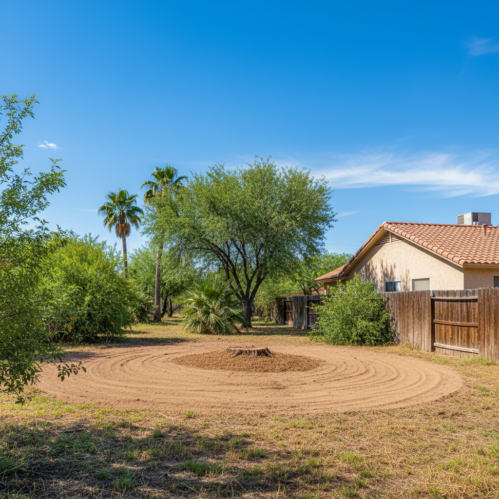 Completed tree removal work at a residential property in Coolidge, AZ
