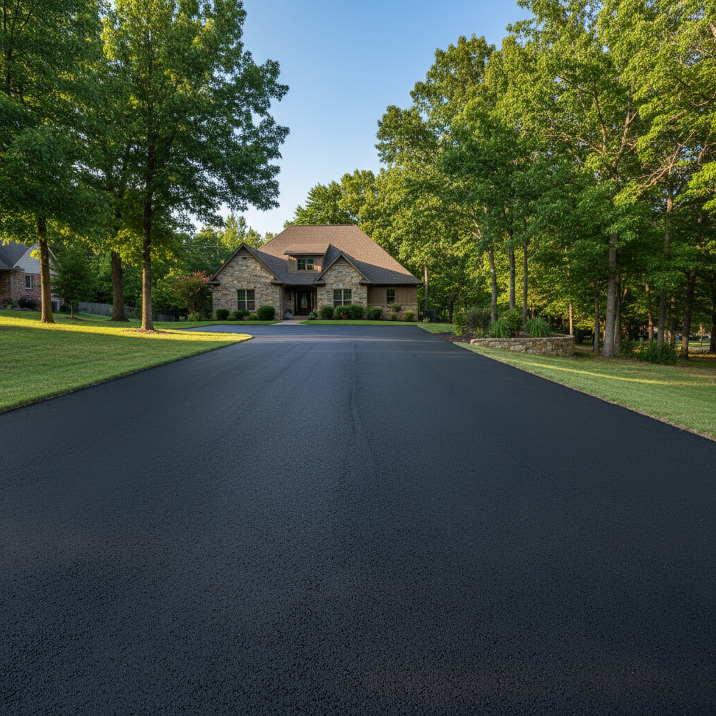 Completed commercial asphalt work at a residential property in Bentonville, AR
