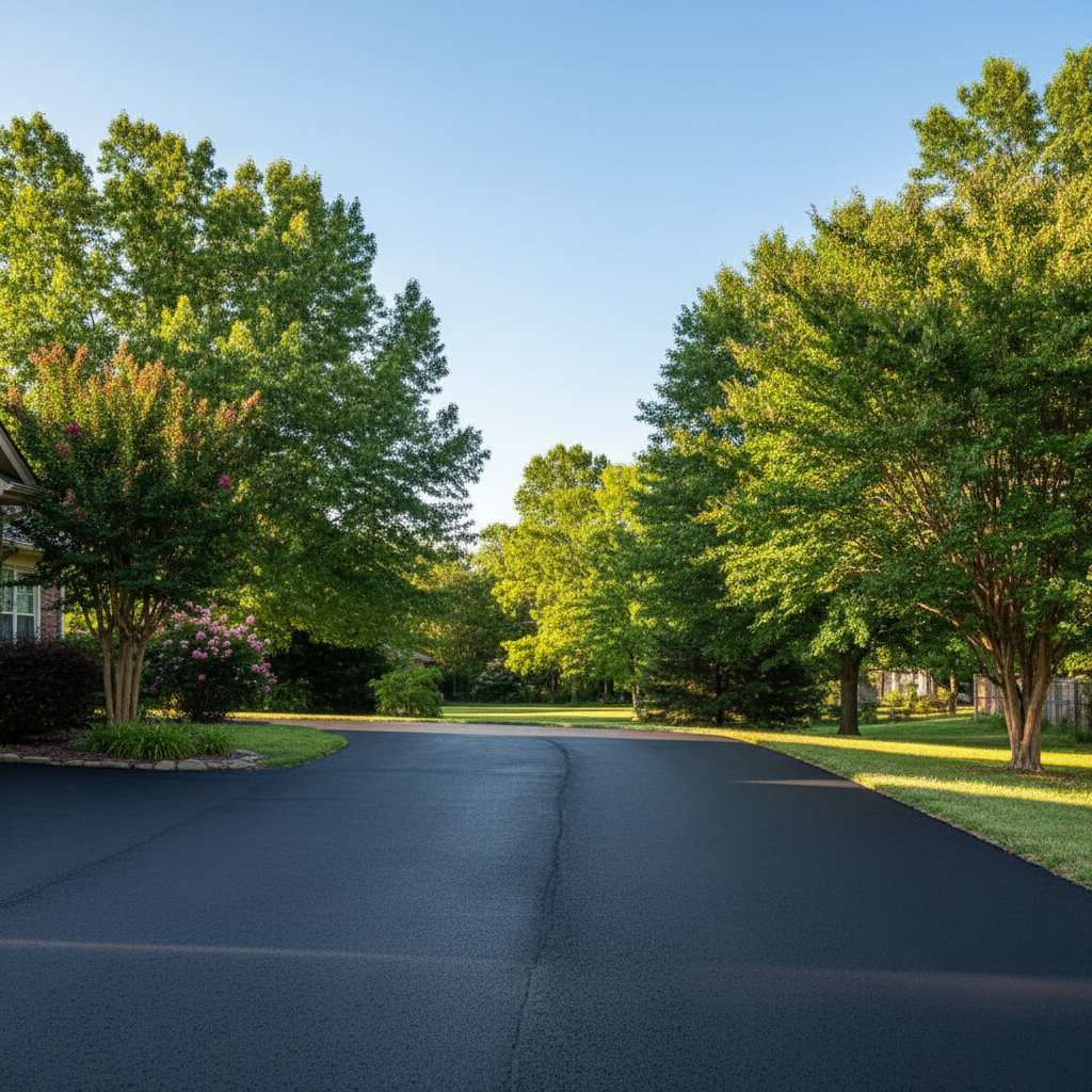 Completed asphalt patching work at a residential property in Bentonville, AR