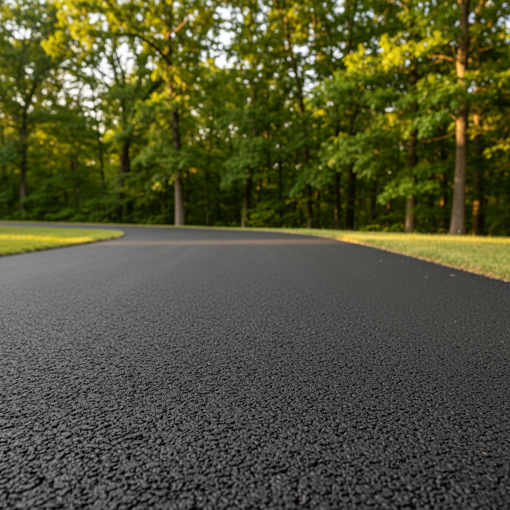Completed parking lot paving work at a residential property in Fayetteville, AR